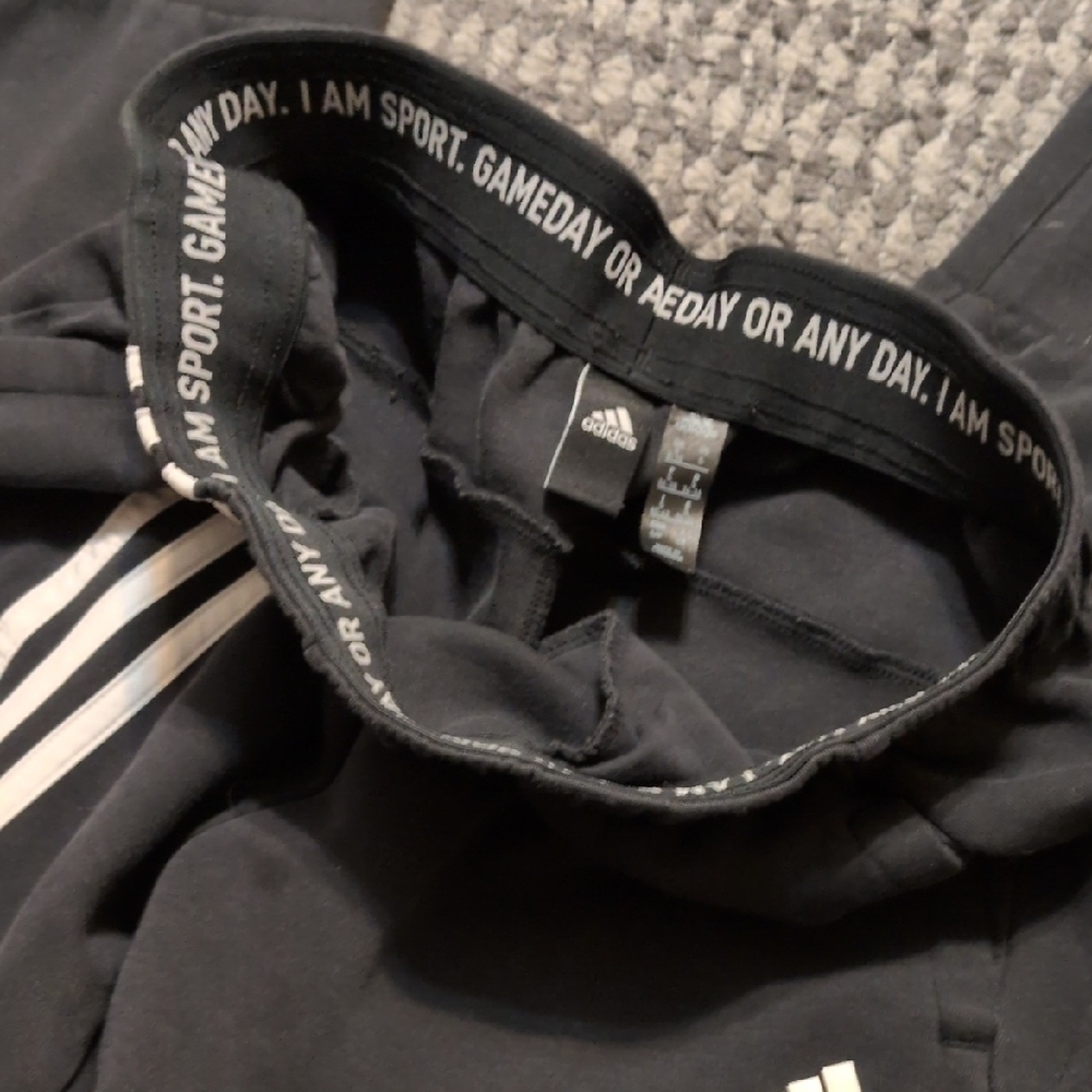 Adidas Black Joggers with White Stripes - Picture 9 of 9